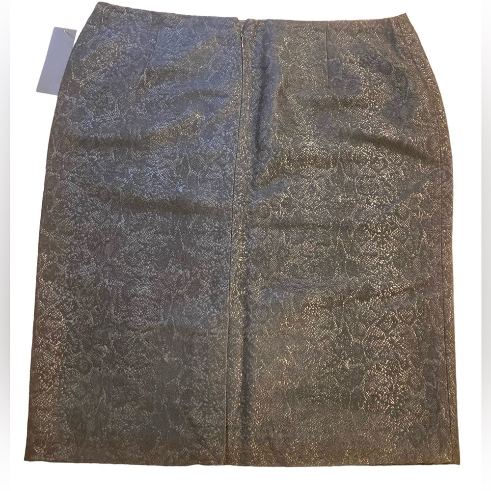 Katherine Barclay Dark Gray snakeskin print Mini Pencil Skirt Women’s 12 NWT